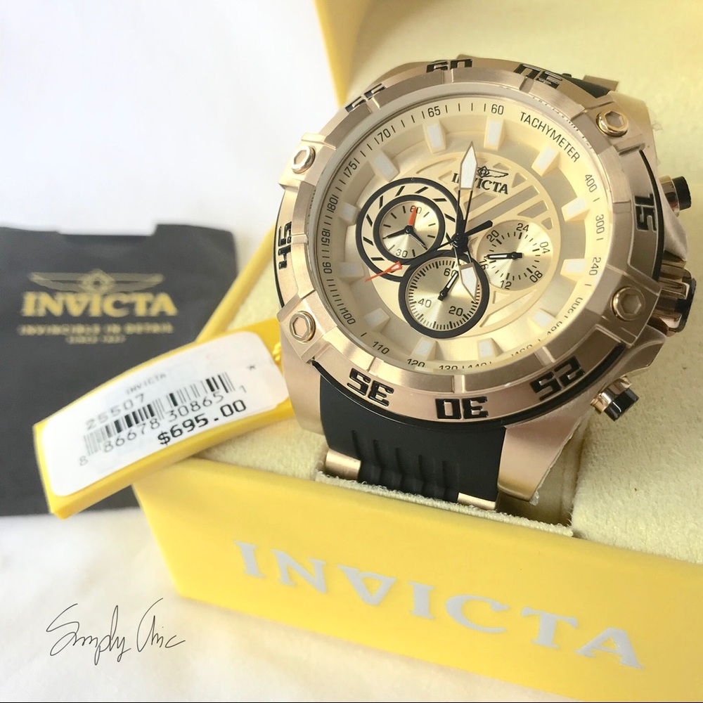 Invicta Speedway Gold Dial Chronograph Watch 25507 - Picture 5 of 8
